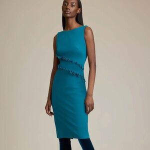 Greta Constantine enykai Teal Sleeveless Midi Dress